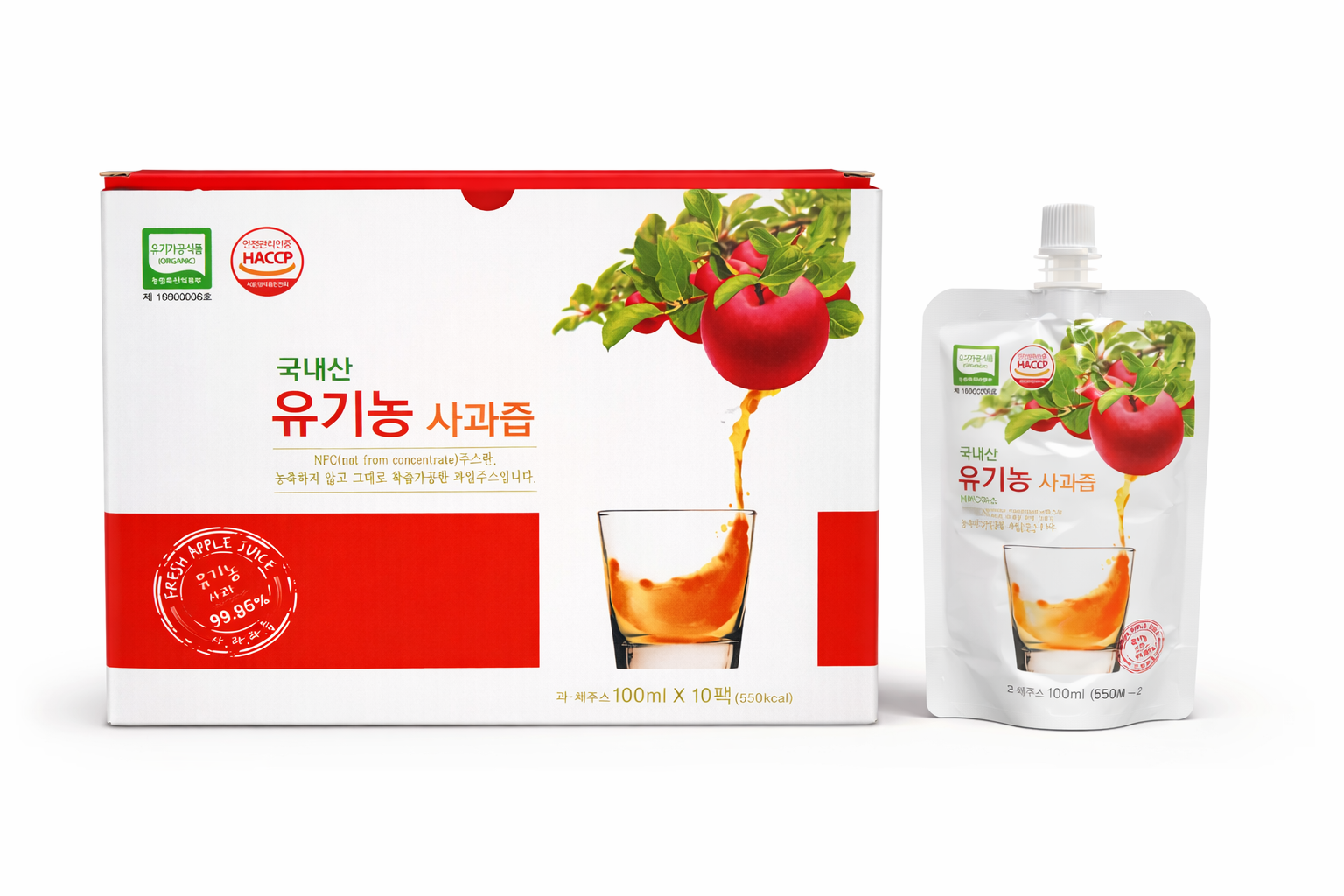 유기농 사과즙_(100ml*10팩/BOX)